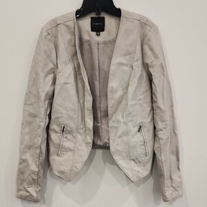 Dynamite Women's Light Gray Leather Jacket